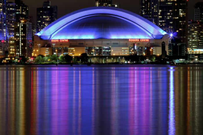 Toronto's Roosevelt Arena at night.