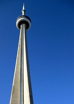 Toronto's most iconic landmark, the CN Tower, represents the vibrant city of Toronto in Canada.