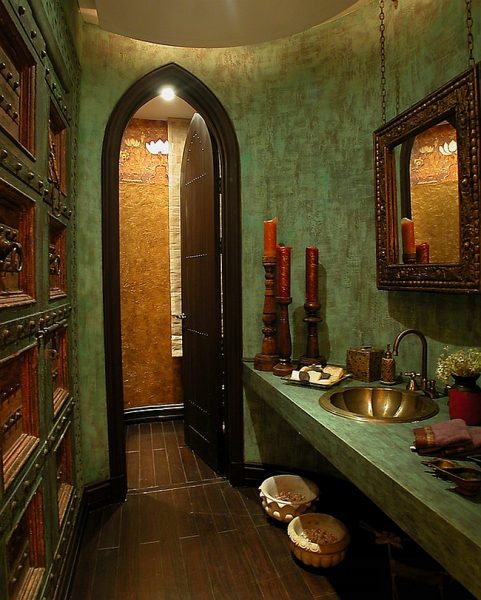 Classic bathroom with rich colour texture