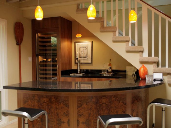 A tidy corner bar is perfect for smaller spaces