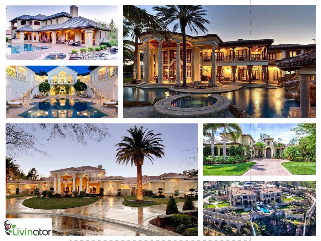 A collection of pictures showcasing luxurious houses.