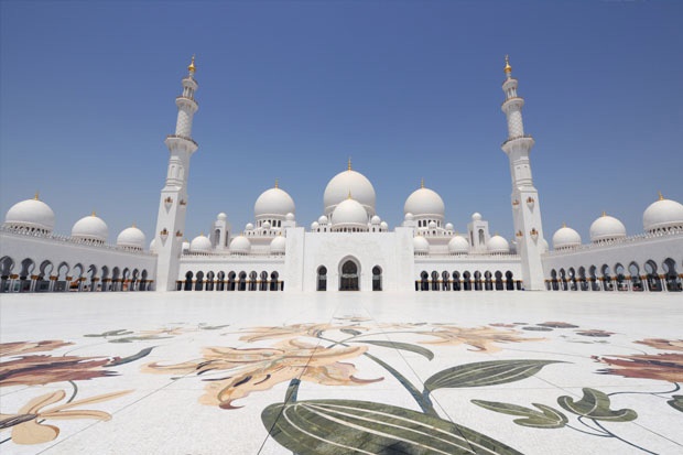 The grand mosque in Abu Dhabi.