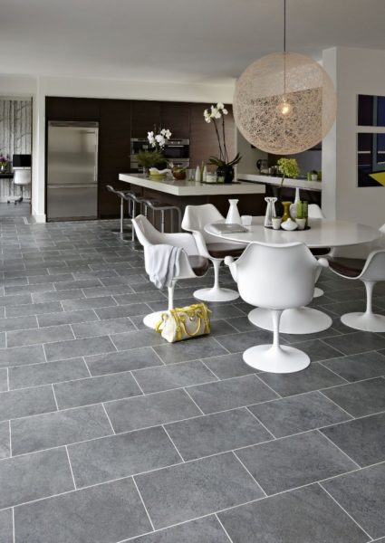 gray kitchen floors