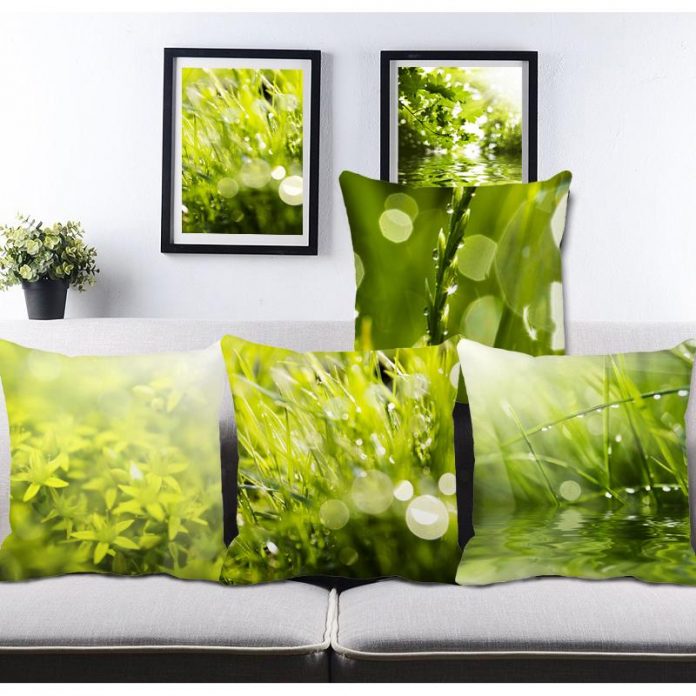 greenery accent pillow