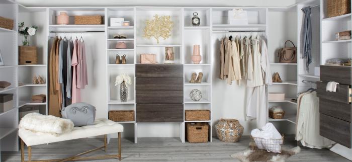 A walk-in closet with ample storage space.