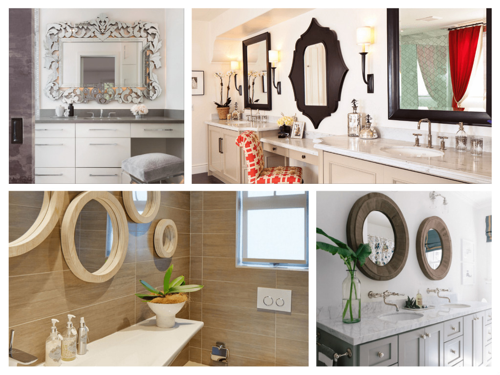 A collection of bathroom mirrors.