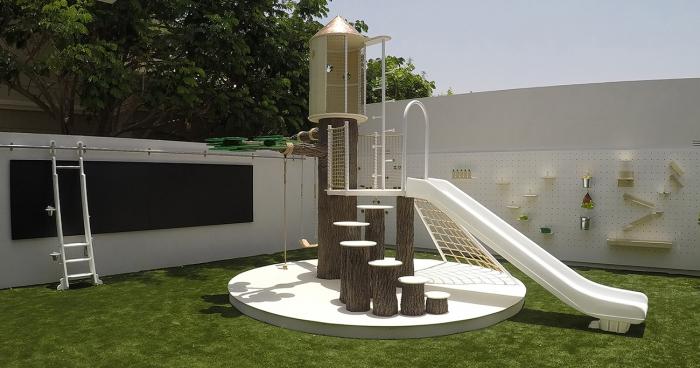 Thinkterior has an innovative play area featuring a creative contemporary slide.