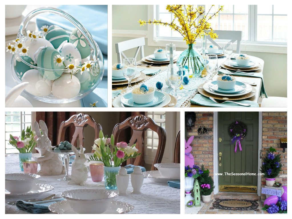 A collage of Easter decorations.