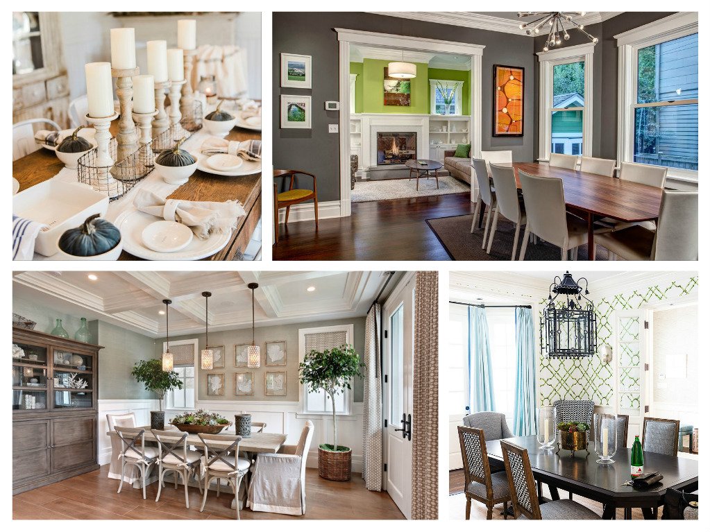 A compilation of dining room photographs.