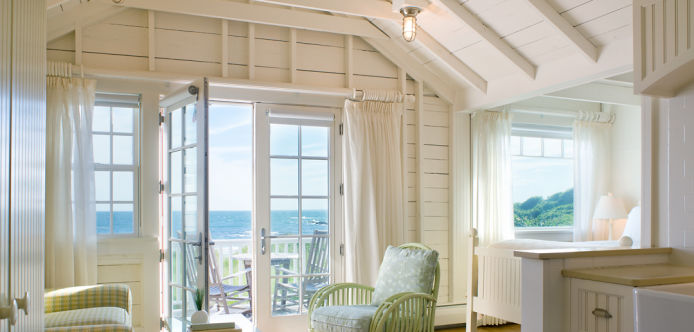 In fact, French doors add to the charm while allowing in the refreshing air.