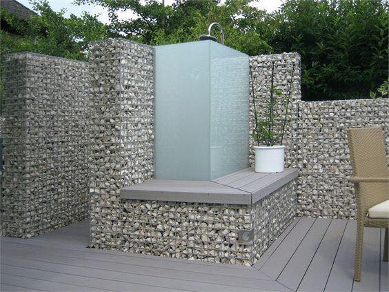 What better material is there for an outdoor shower than natural stone?