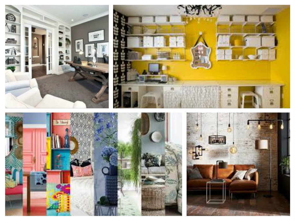 A collage of pictures giving tips in upgrading the looks of different rooms in a home.