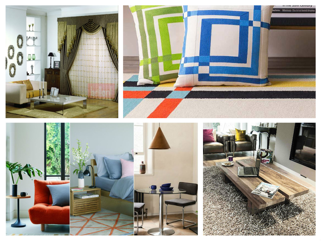 A collage of stylish living room furniture pictures.