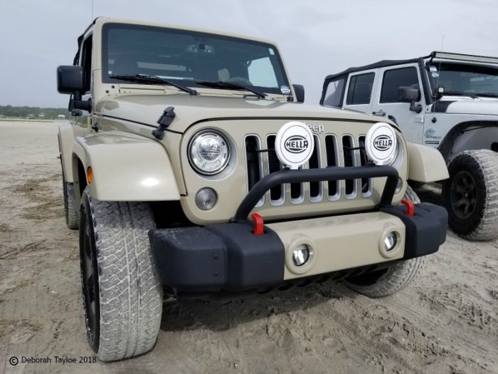 Jeep lovers love to drive Jeeps on the off-road beach at Carolina Beach on Pleasure Island.