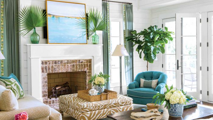 Cool blues and greens enhance this space (theangelmovie.com)