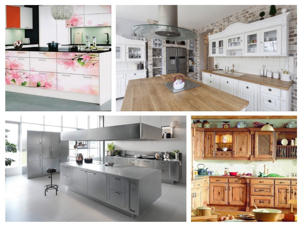 A collage of different pictures showcasing changes in kitchen surfaces.