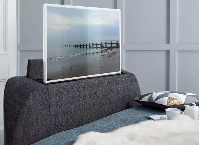 A beach-themed TV bed.