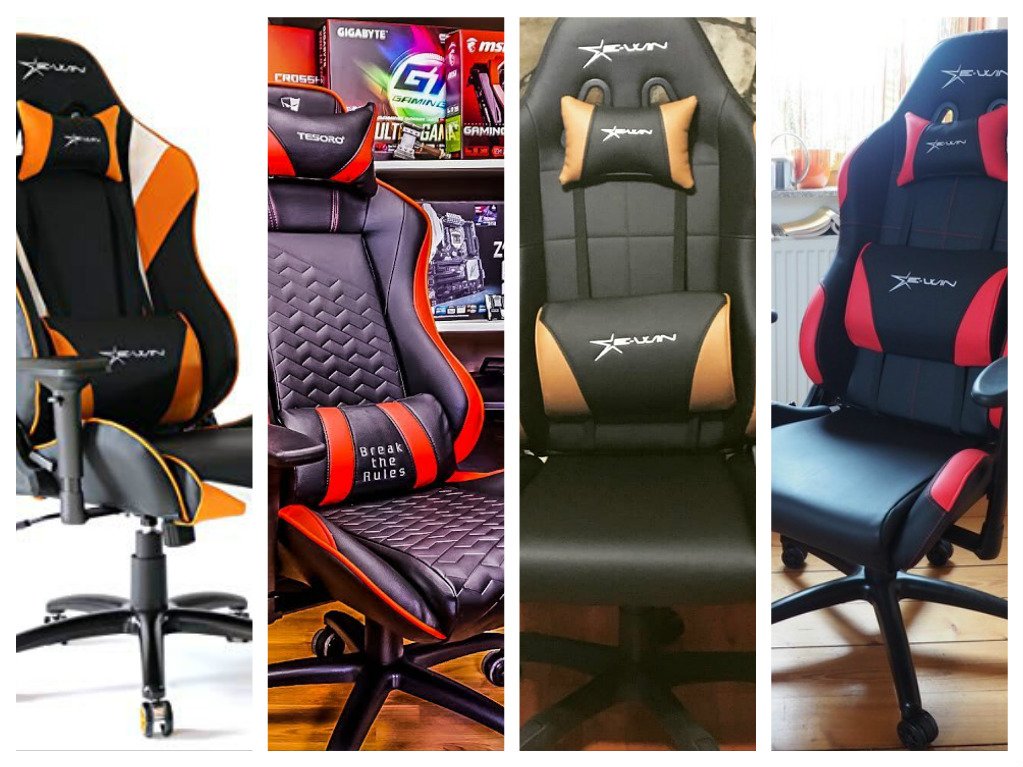 A collection of gaming chair photographs.