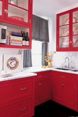 If you are someone who just loves red then yes, it will be a great idea to make a small red kitchen, it’s unique and well, it’s attractive!