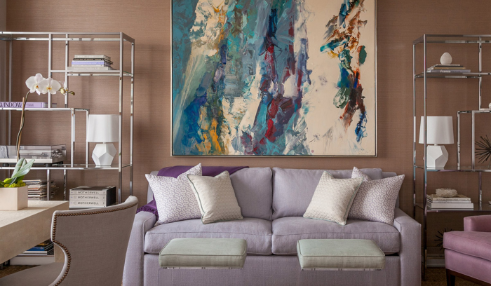 A living room designed by interior designer, Grant K. Gibson | credit: Time Magazine