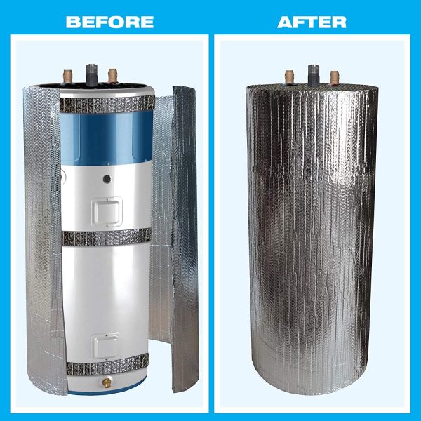Before and after images of a hot water heater.