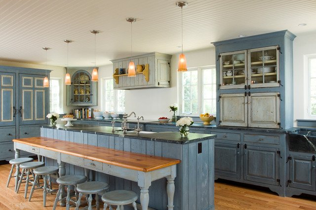 Update Your Kitchen With Blue Cabinetry.