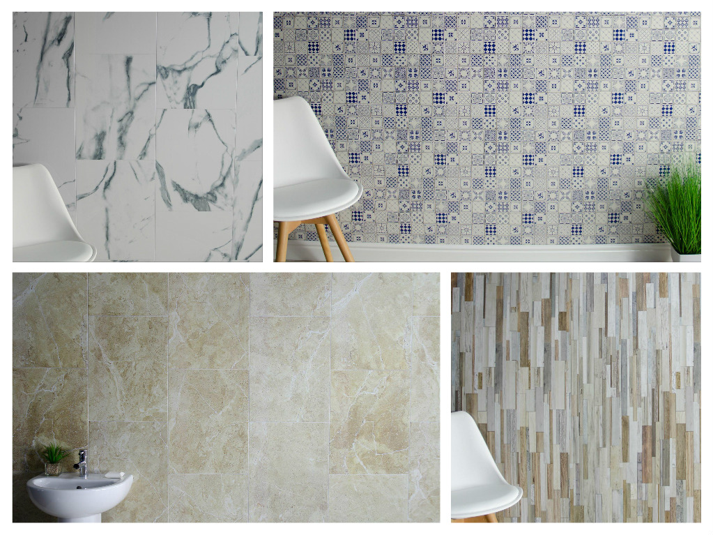 A collage of different types of wall panels.