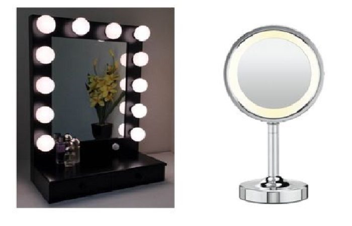 A lighted mirror.