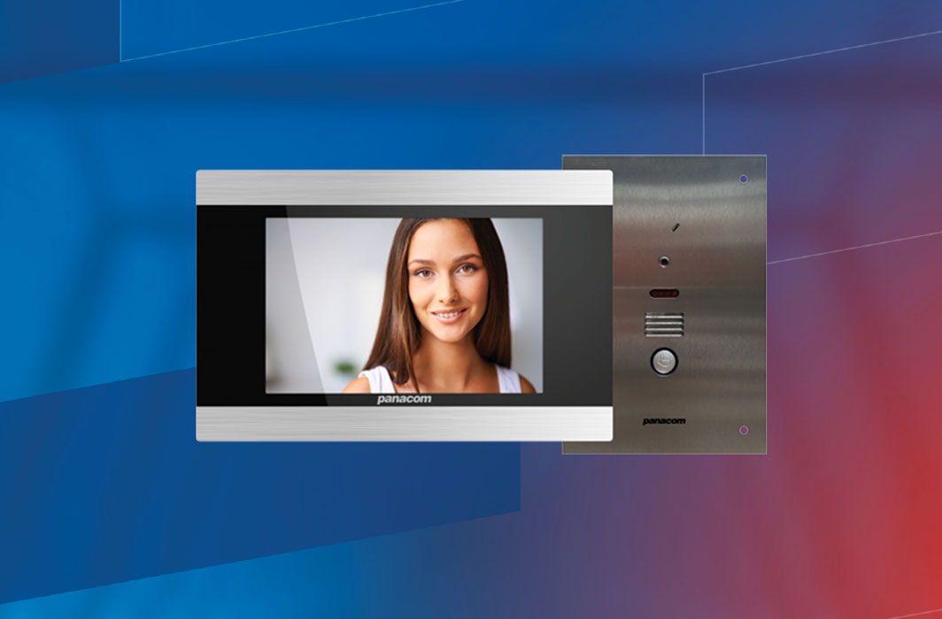 A security system with a video door phone.