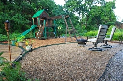 A backyard playground for kids.