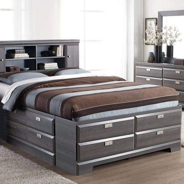 A storage bed with drawers for extra space.