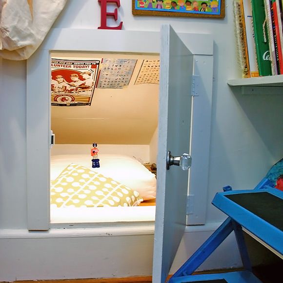 A child's room with an open door and a chair, designed with home comfort.