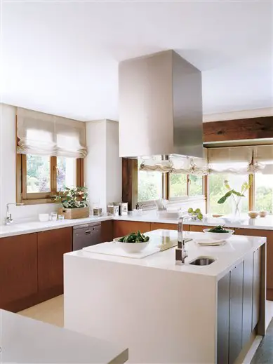 A contemporary kitchen design with a spacious center island.