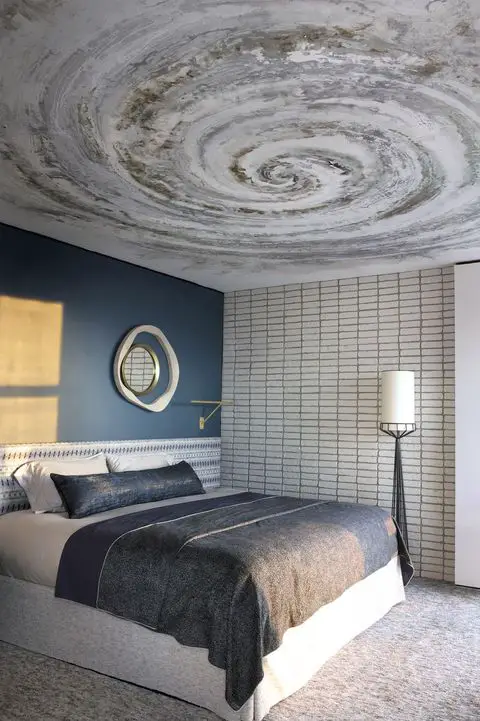 Add a circular ceiling to spruce up your bedroom.