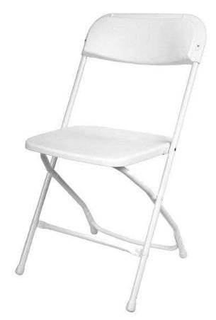 A folding chair on a white background.