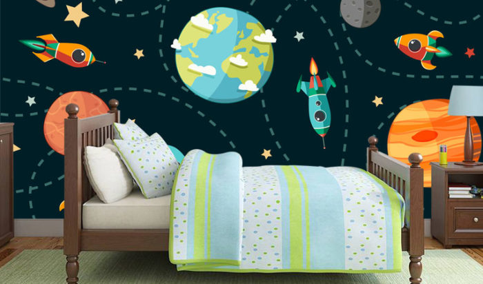 A space themed toddler room idea that children will love.