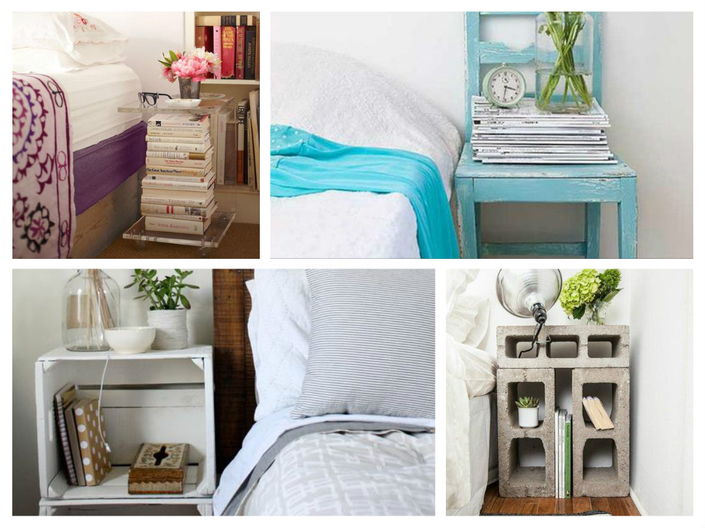 A collage of DIY side tables.