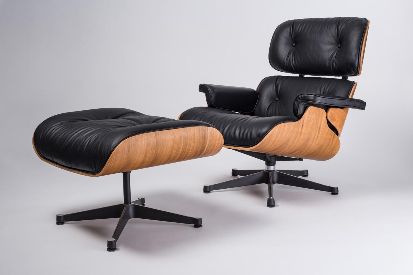 Eames-style lounge chair and ottoman.