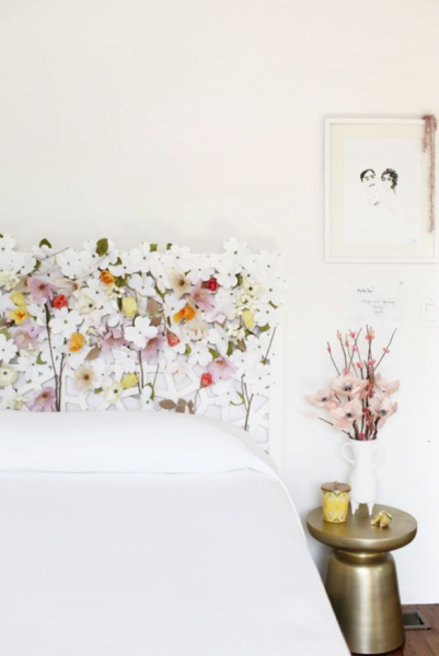 These paper flower cuttings from Design Love Fest turn this bedroom into a fantasy garden
