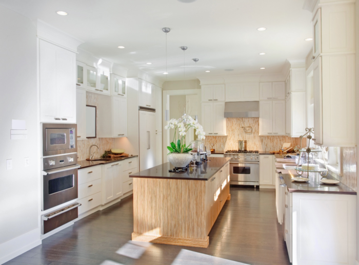 White kitchen and natural wood