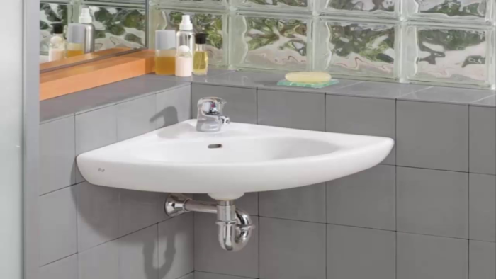 A corner sink is space-conscious, unobtrusive and unique
