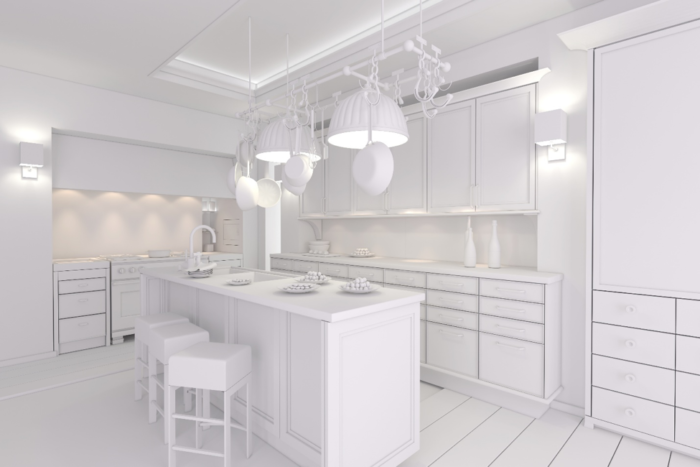 All-white kitchen