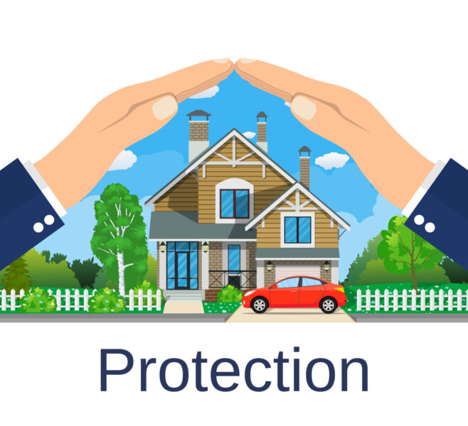 A house with a car in front of it emphasizing protection through purchasing a home warranty.