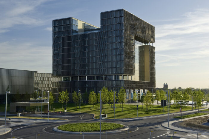 Side view of ThyssenKrupp Headquarter in Essen, Germany