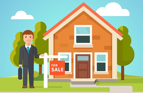 Keywords: real estate, stand out

Modified Description: A man standing in front of a house, showcasing how to make your real estate agency stand out.