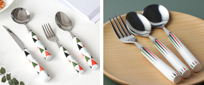 A set of spoons and forks on a plate in 2020.