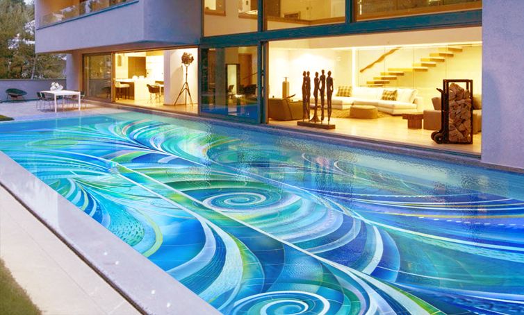 Add Breathtaking Blue and White Murals to Your Swimming Pool to Make it Memorable.