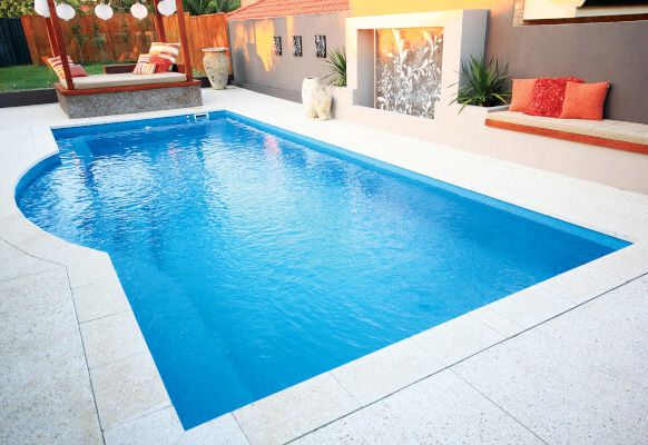 A blue swimming pool in Adelaide.