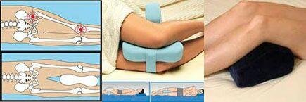 A series demonstrating knee pillow usage.