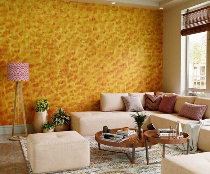 Ideas for renovating a living room with yellow walls and furniture.